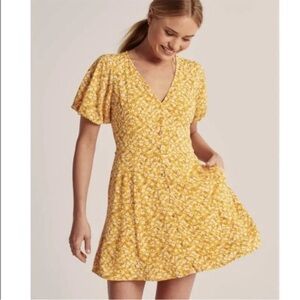 Abercrombie & Fitch Yellow Floral Mini Dress